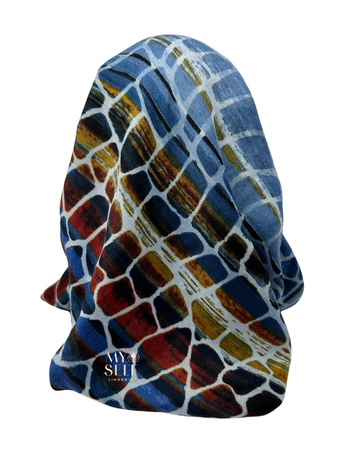 Cherie SP253BL Blue Designed Animal Print Pre-Tied Open Back Bandanna myselflingerie.com